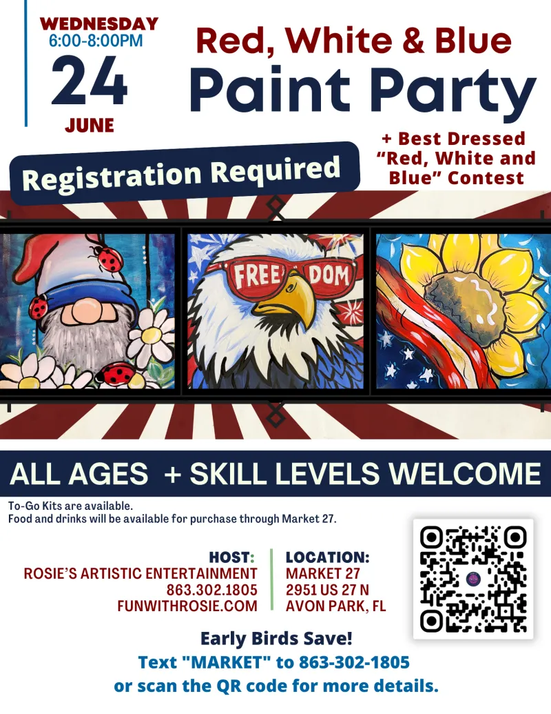 06.24.26 Red, White & Blue Paint Party at Market 27