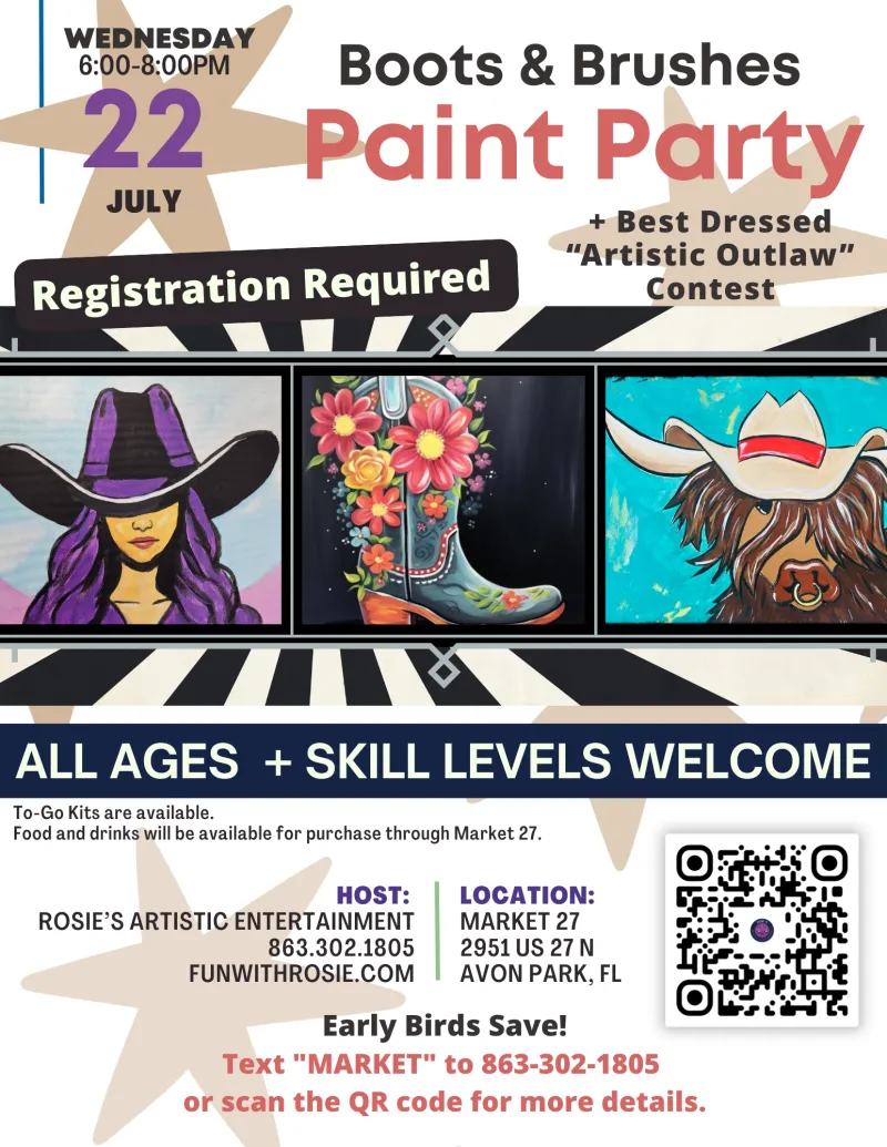 07.22.26 Boots & Brushes Paint Party at Market 27