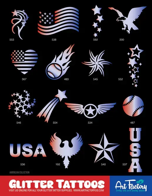 4th of July Glitter Tattoo
