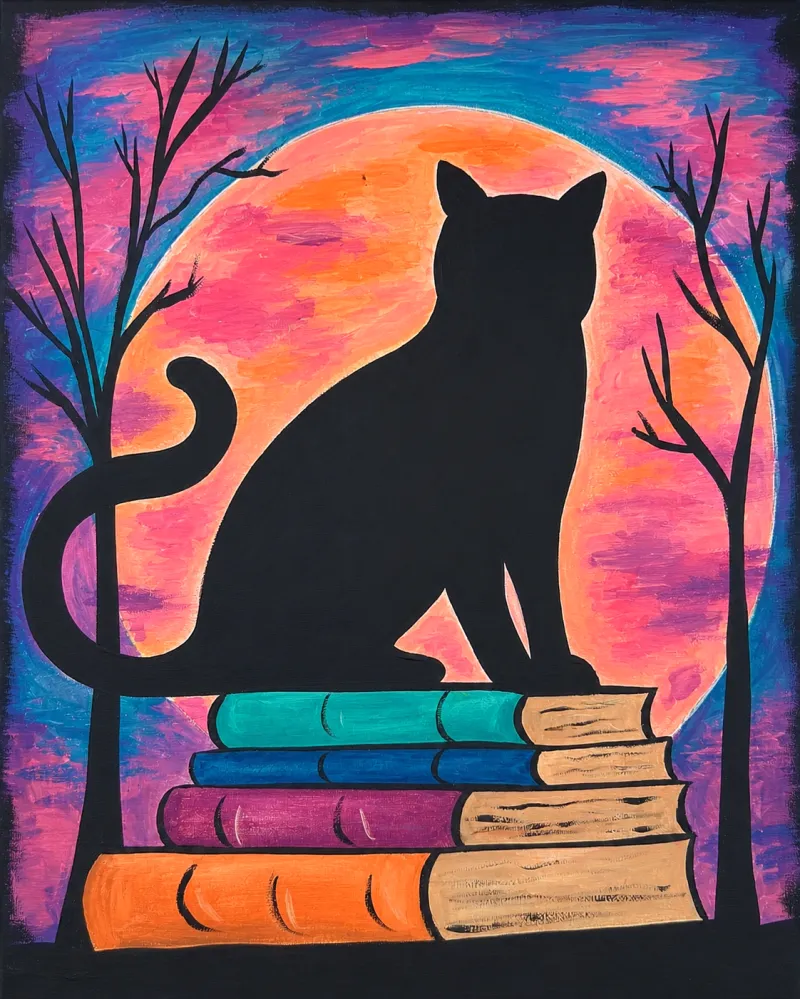 Cat and Moon (2)