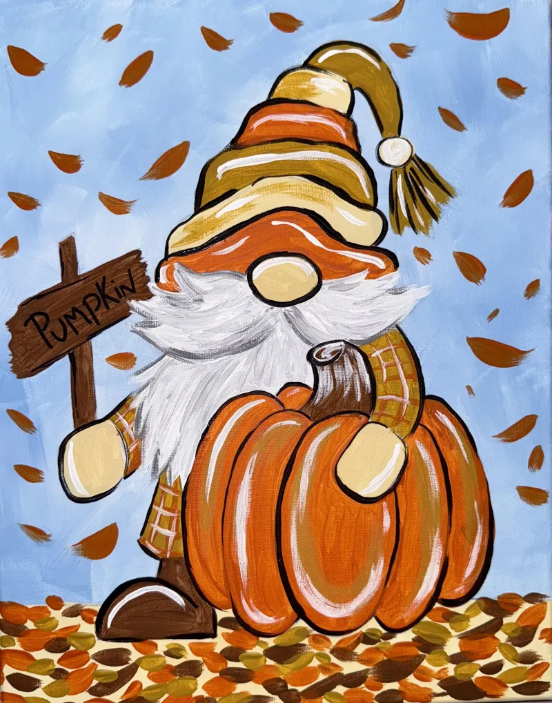 Fall Gnome with Pumpkin