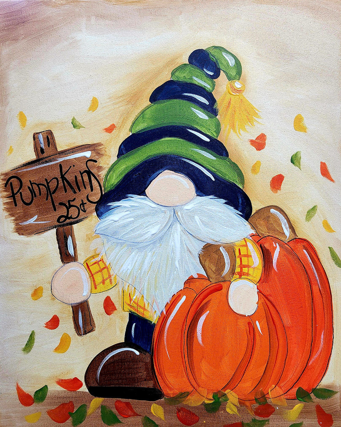 Fall Gnome with Pumpkins