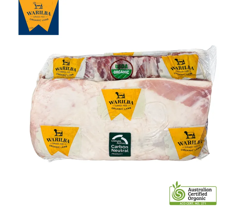 Warilba Organic Grass-Fed, Lamb Rack Frenched Cap On (800-900g)
