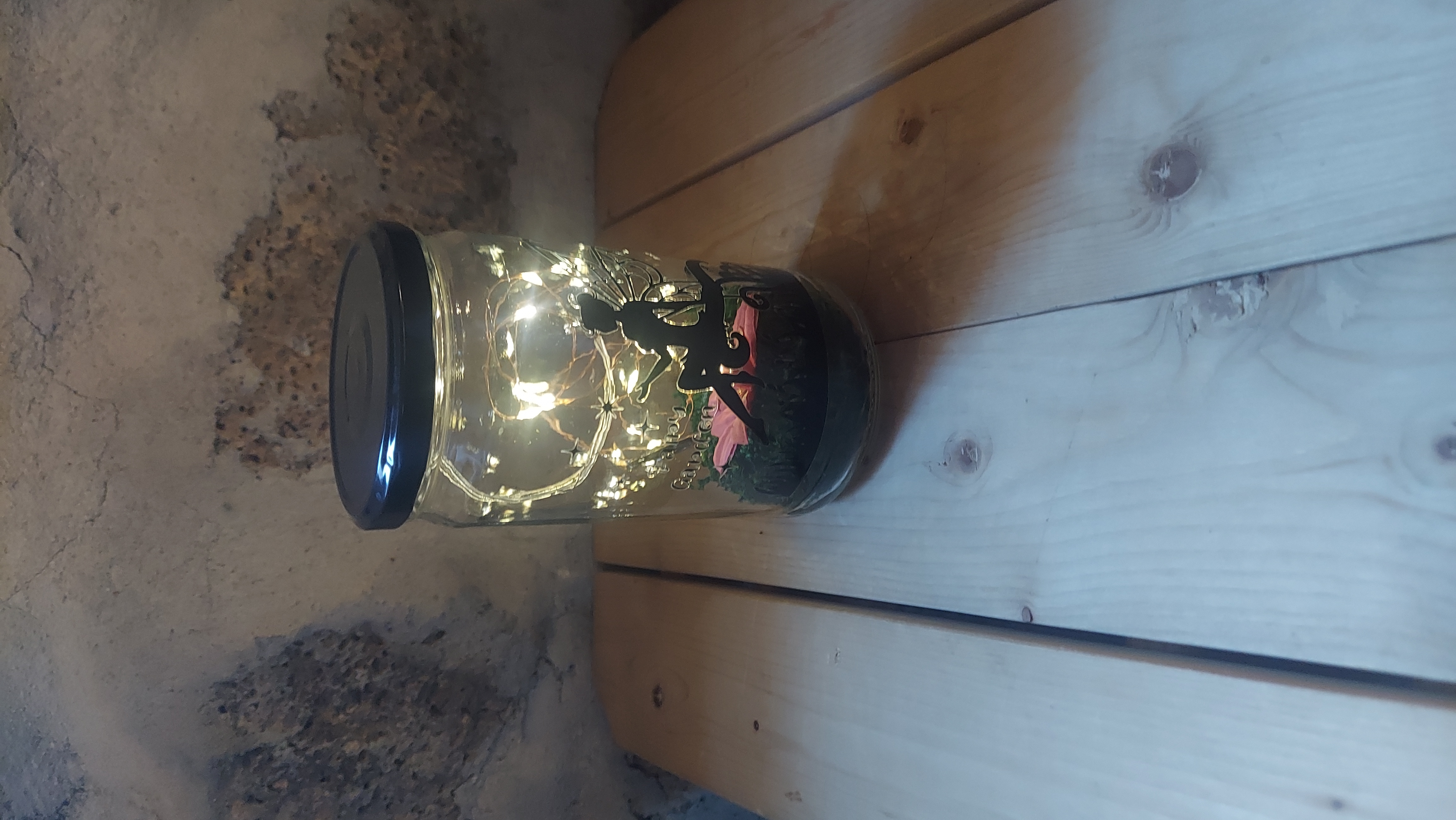 Pink Flower Fairy Jar