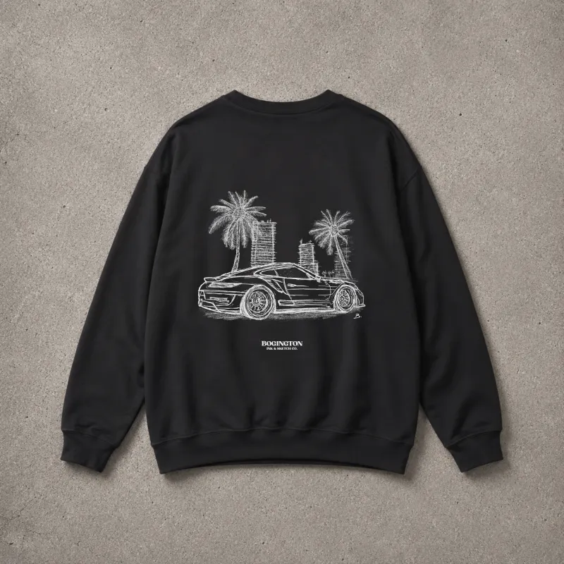Palm Run Black Sweatshirt