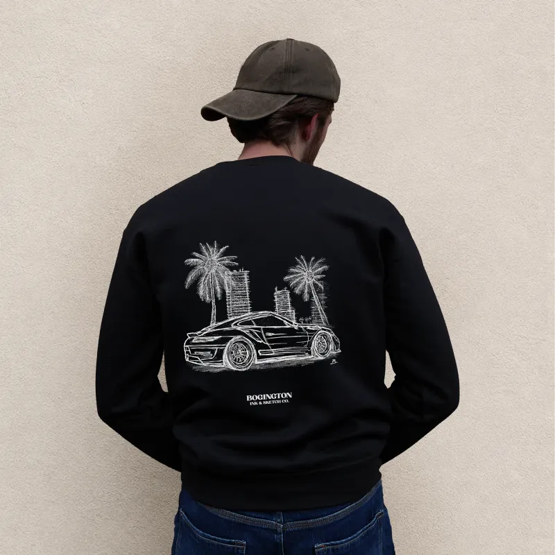 Palm Run Black Sweatshirt