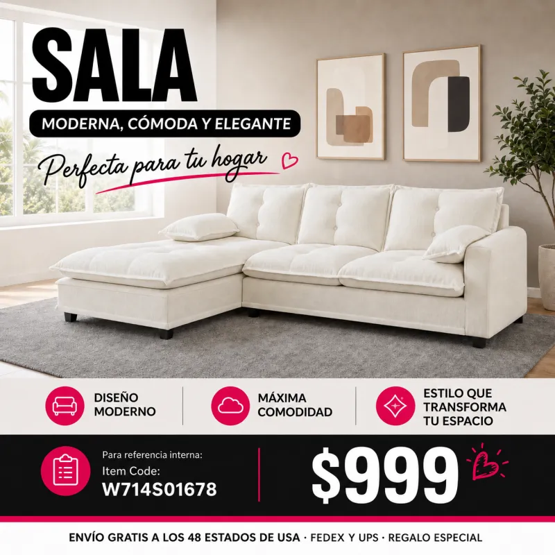 Sala Seccional L Beige 48