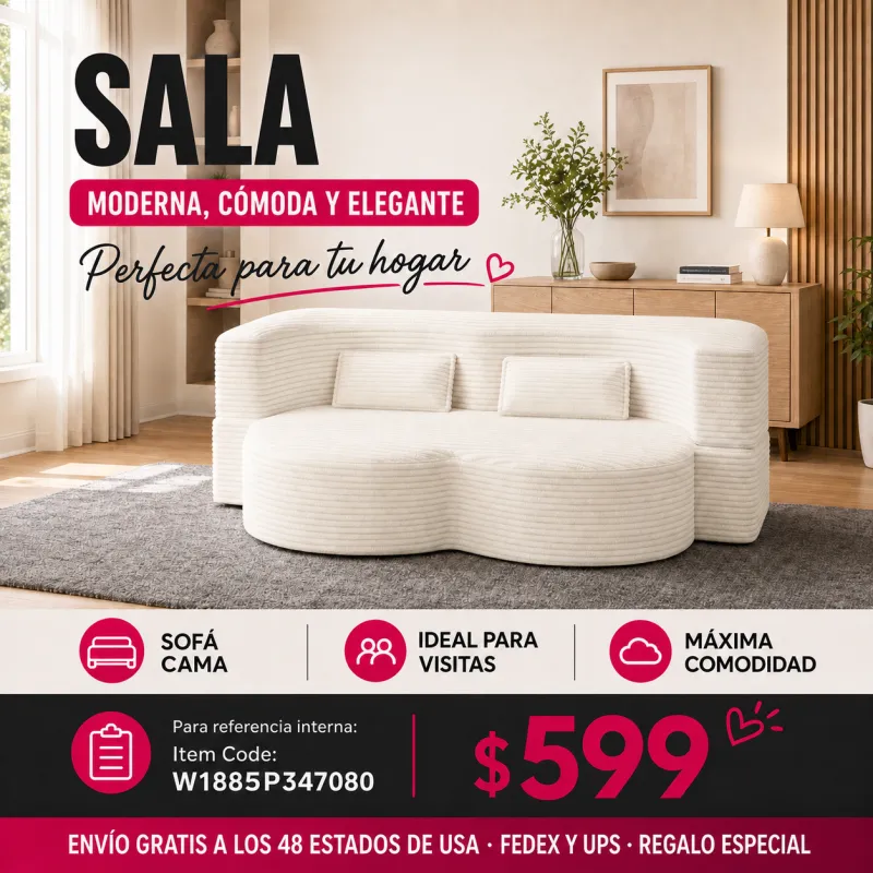 Sofa Cama Beige 48