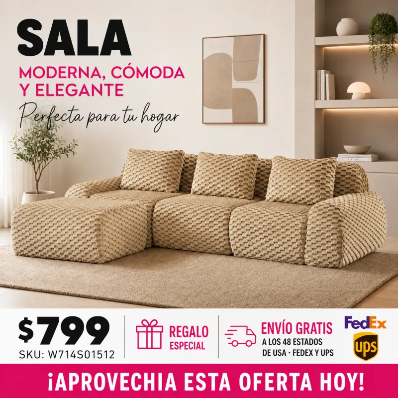 Sala Seccional Tipo L Camel 48