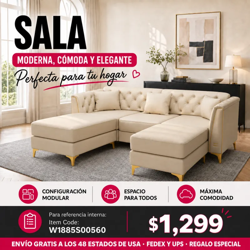 Sala Seccional Modular Beige 48
