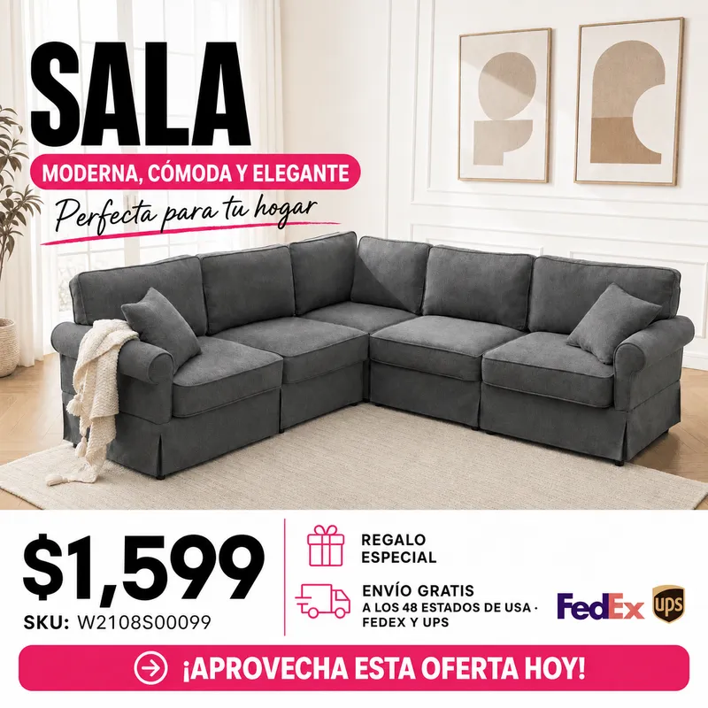 Sofa Cama Gris 48 - 007