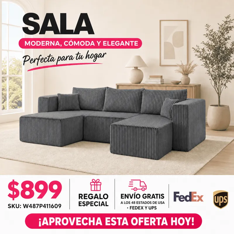 Sala Seccional Modular Gris 48 - 008