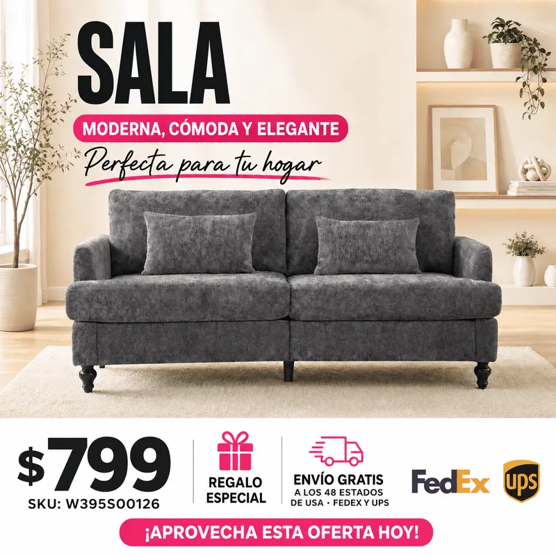 Sofa Loveseat Gris 48 - 009