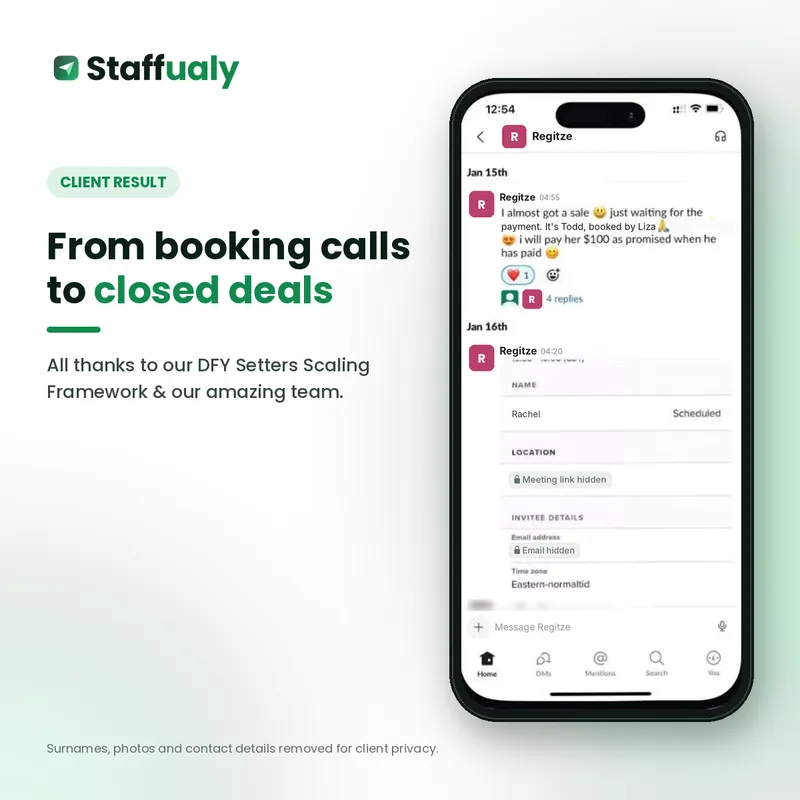 Client result: From booking calls to closed deals