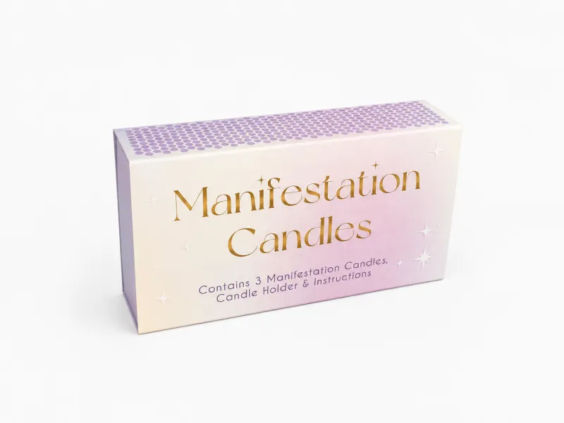 Manifestation Candles with Candle Holder (3-Pack)