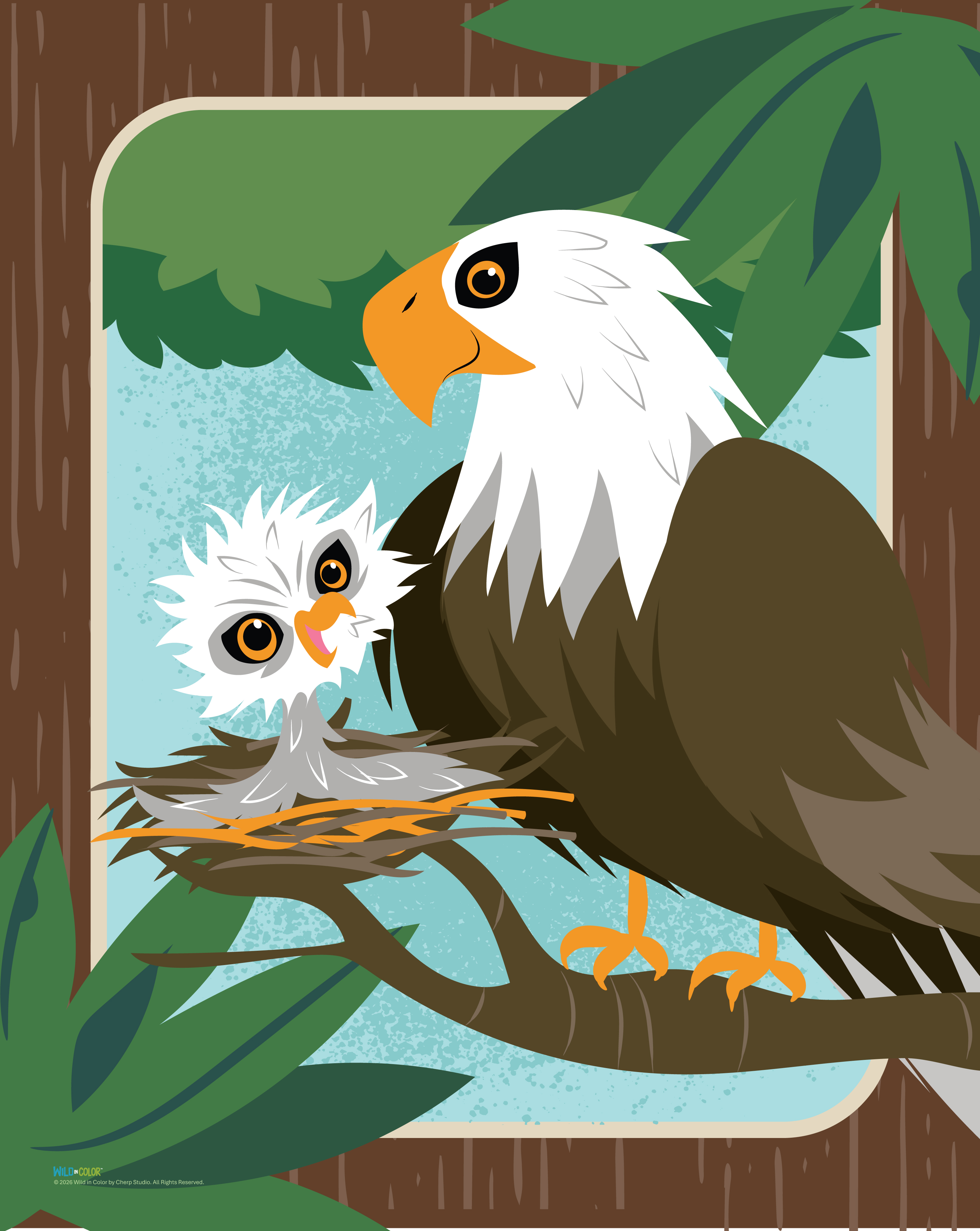 WildinColor - 100 piece puzzle - Bald Eagle