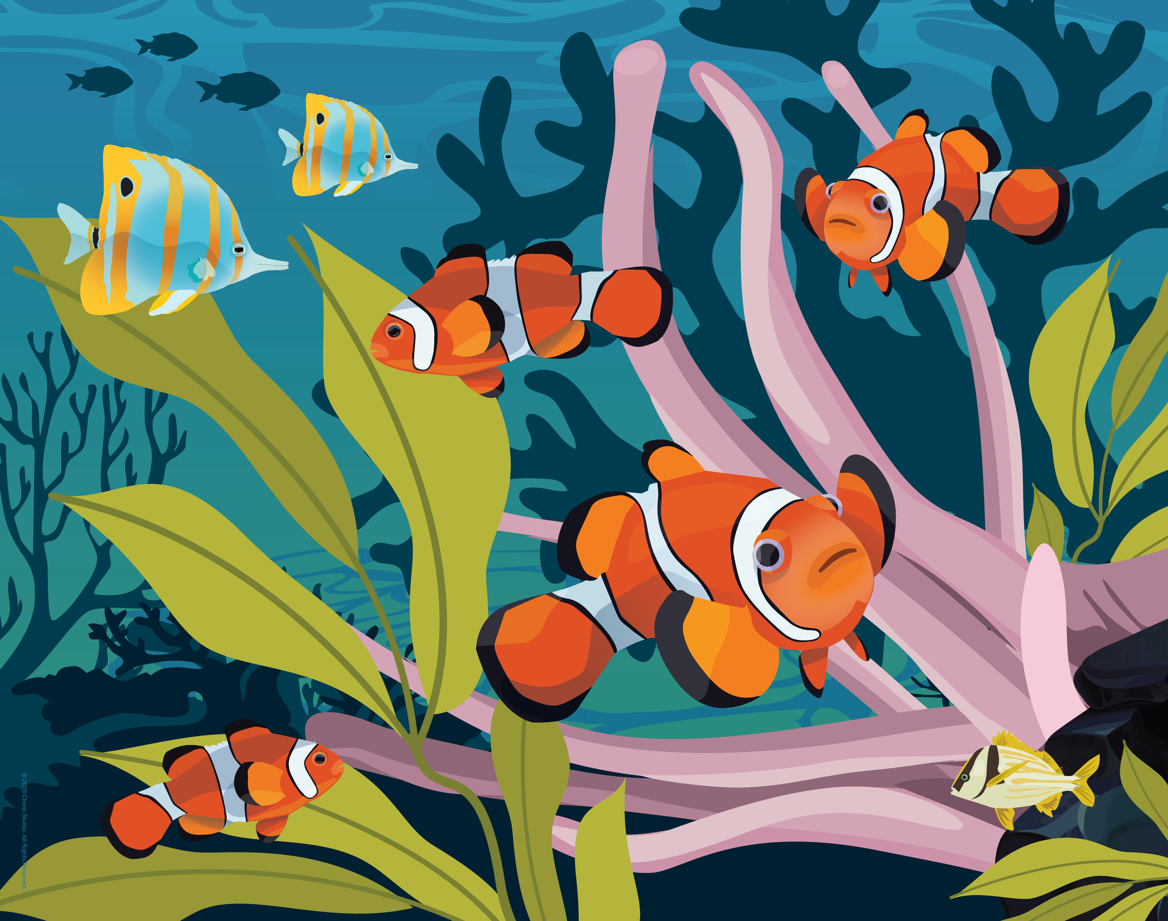 WildinColor – 100 PC puzzle – Aquarium - Clownfish