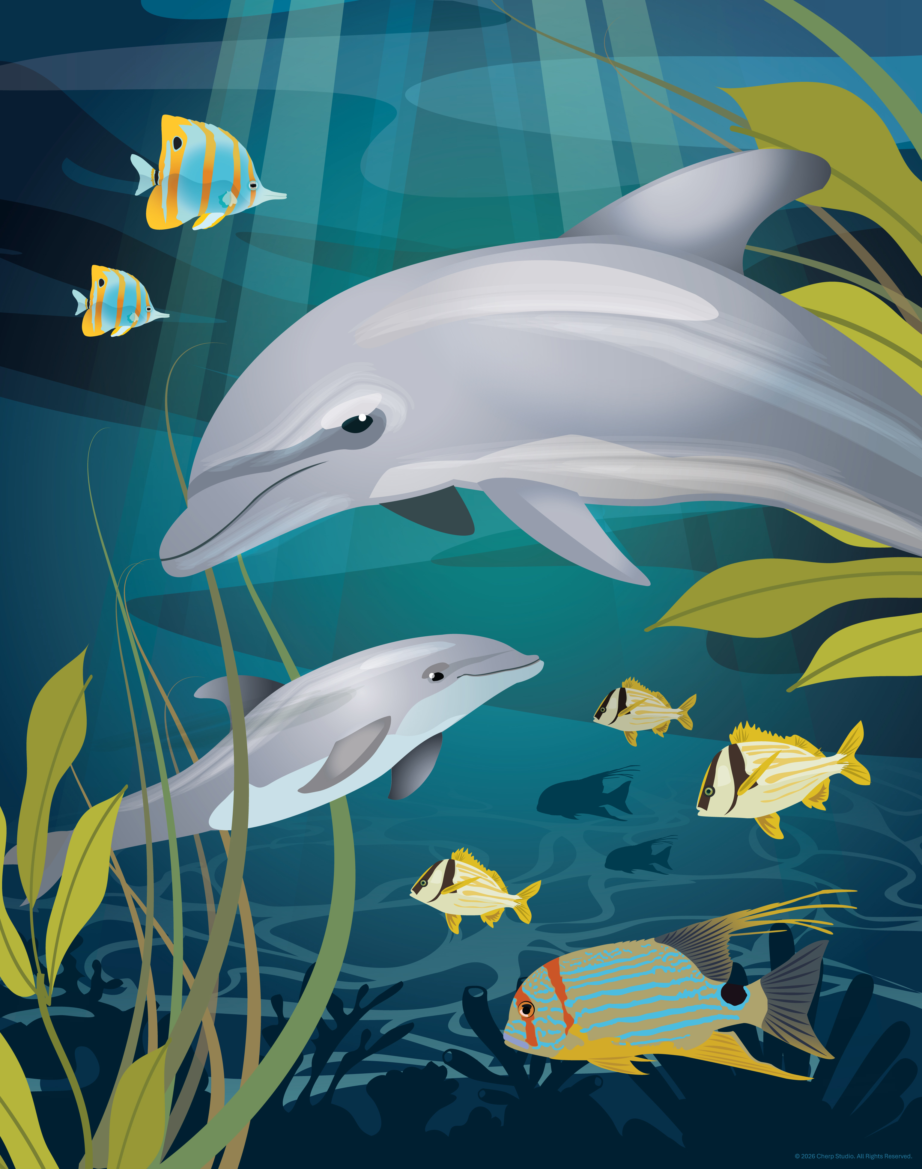 WildinColor – 100 PC puzzle – Aquarium - Dolphin