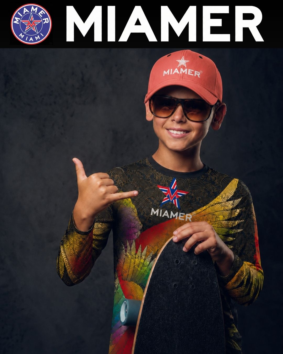 MIAMER Youth Long Sleeve Graphic Shirt – Miami-Inspired Streetwear Tee for Active Kids