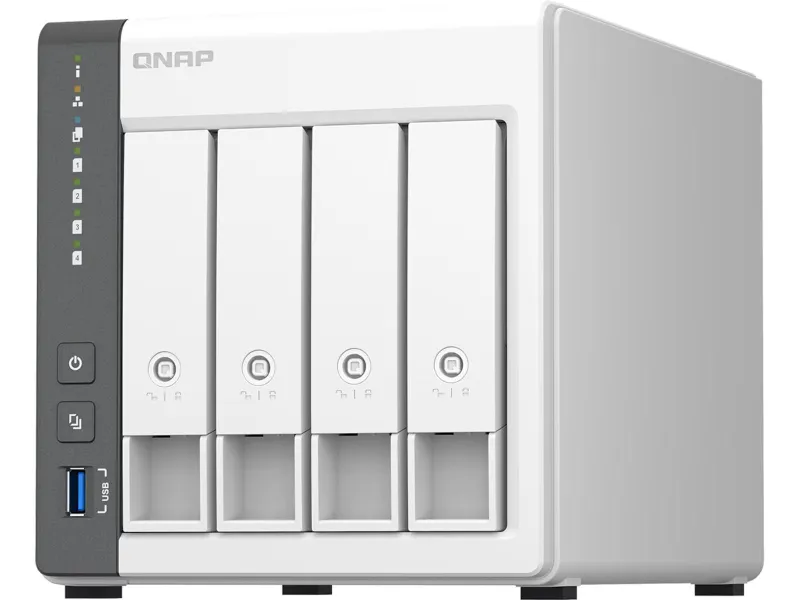 QNAP ARM quad-core TS-433-4G 4Bay tower 2.5/3.5" SATA, ARM 64-bit quad-core, 2.5GbE port, 4GB onboard RAM