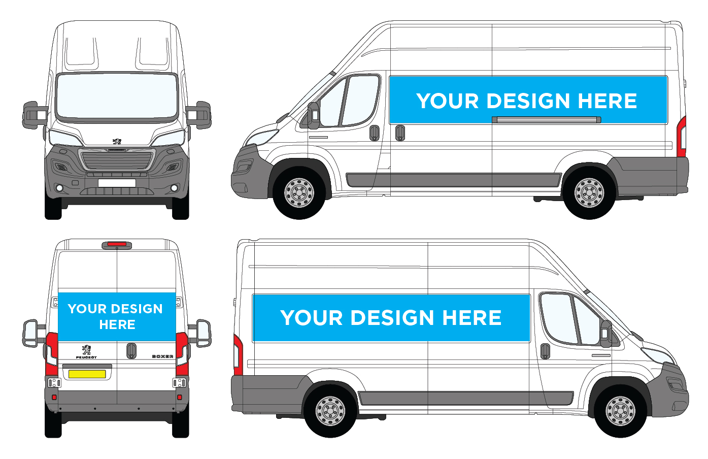 Magnetic Van Signs – High Roof Full Set (Sides & Rear Panels)
