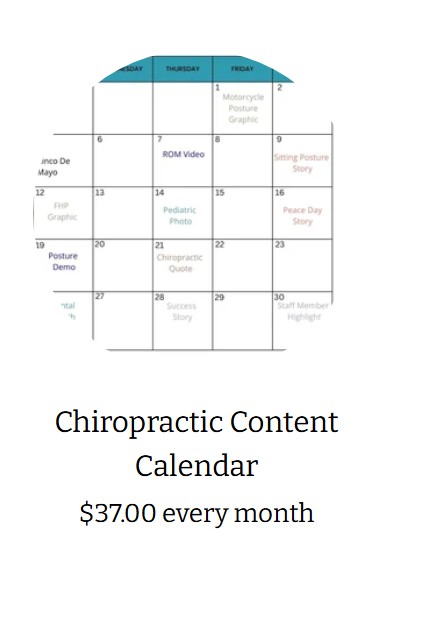Chiropractic Content Calendar