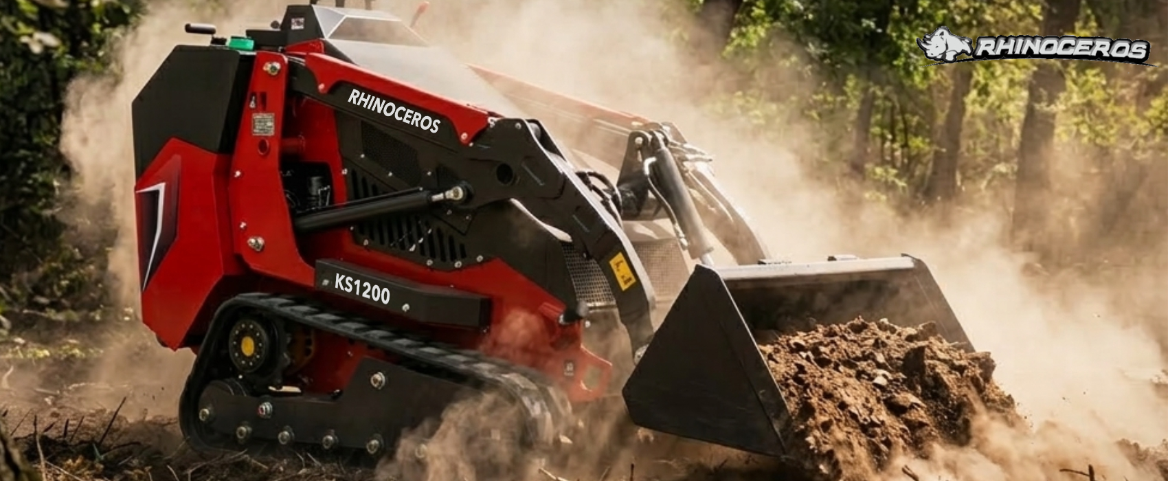 RHINOCEROS RH1200 MINI SKID STEER W/ KUBOTA D1703 DIESEL ENGINE