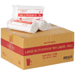 Garbage Bags - 36L White Small Waste Bin Liners