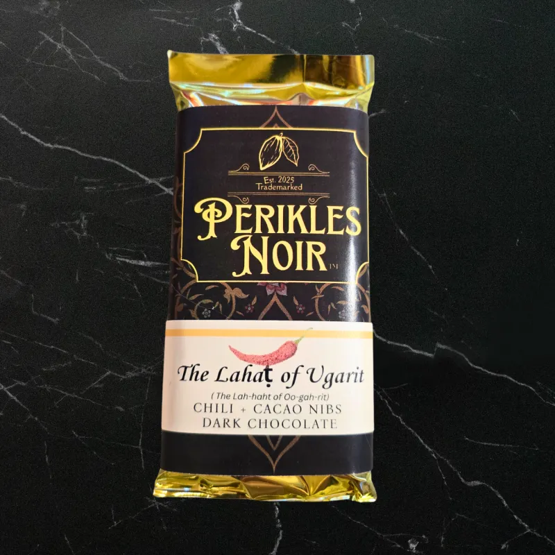 The Lahaṭ of Ugarit (Dark Chocolate + Chili & Cacao Nibs)