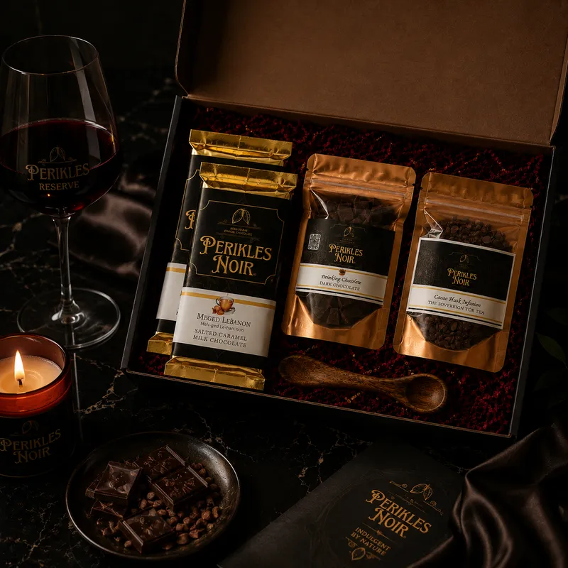 Deluxe Artisan Chocolate Gift Box, Dark & Milk Bars, Stone-Ground Tasting Set