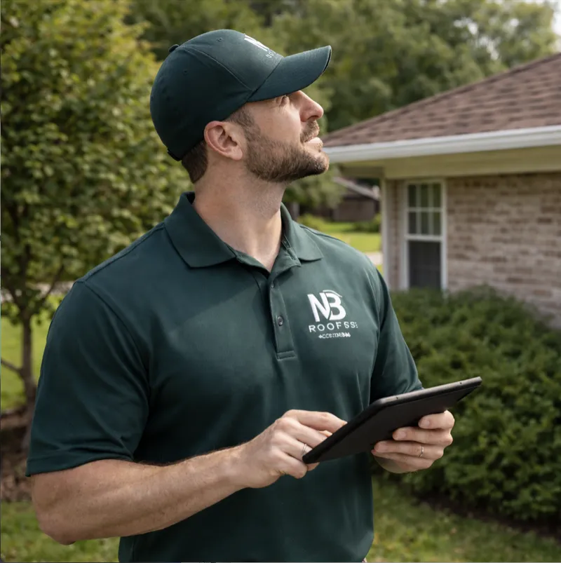 Roofing specialist inspecting the roof of a Central Florida home