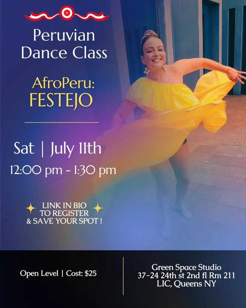  FESTEJO CLASS on July 11th  |  12:00 pm - 1:30 pm