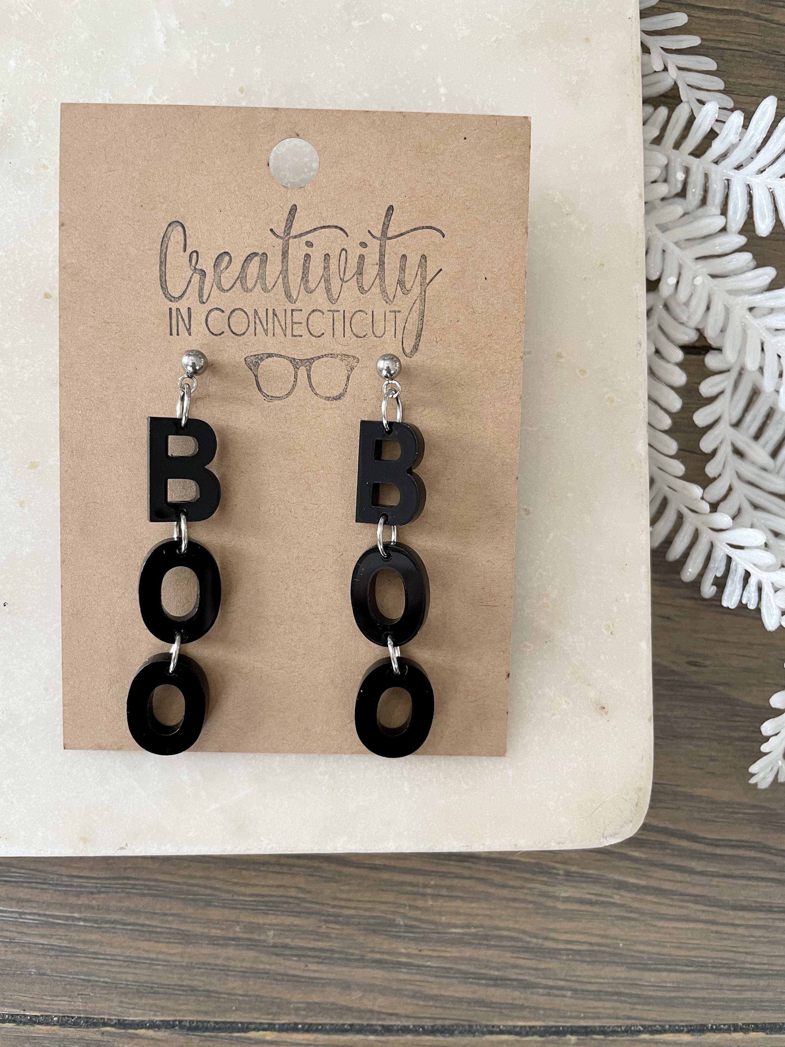 BOO Halloween Earring, Acrylic Earring