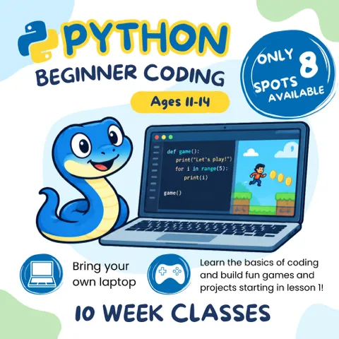 Python Coding Ages 11–14 (Fall 2026)