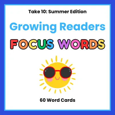 Growing Readers Summer Focus Word Cards