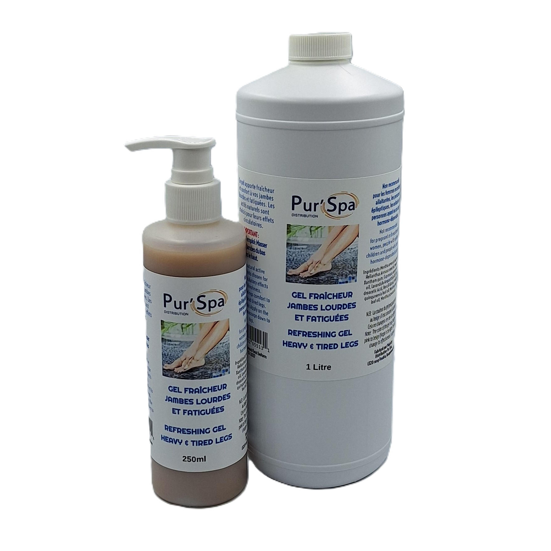 Gel jambes lourdes et fatiguées. Avec actifs naturels et huiles essentielles fraîcheur pour effets circulatoires.