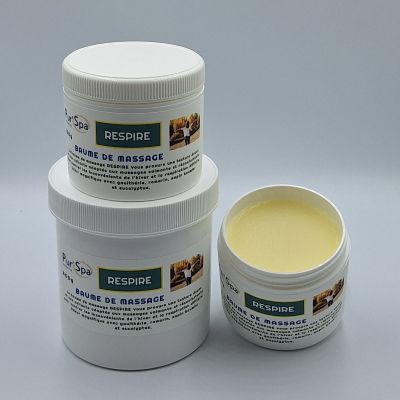 Baume de massage Respire, avec texture douce, non collante, pour massage complet ou zone ciblée.