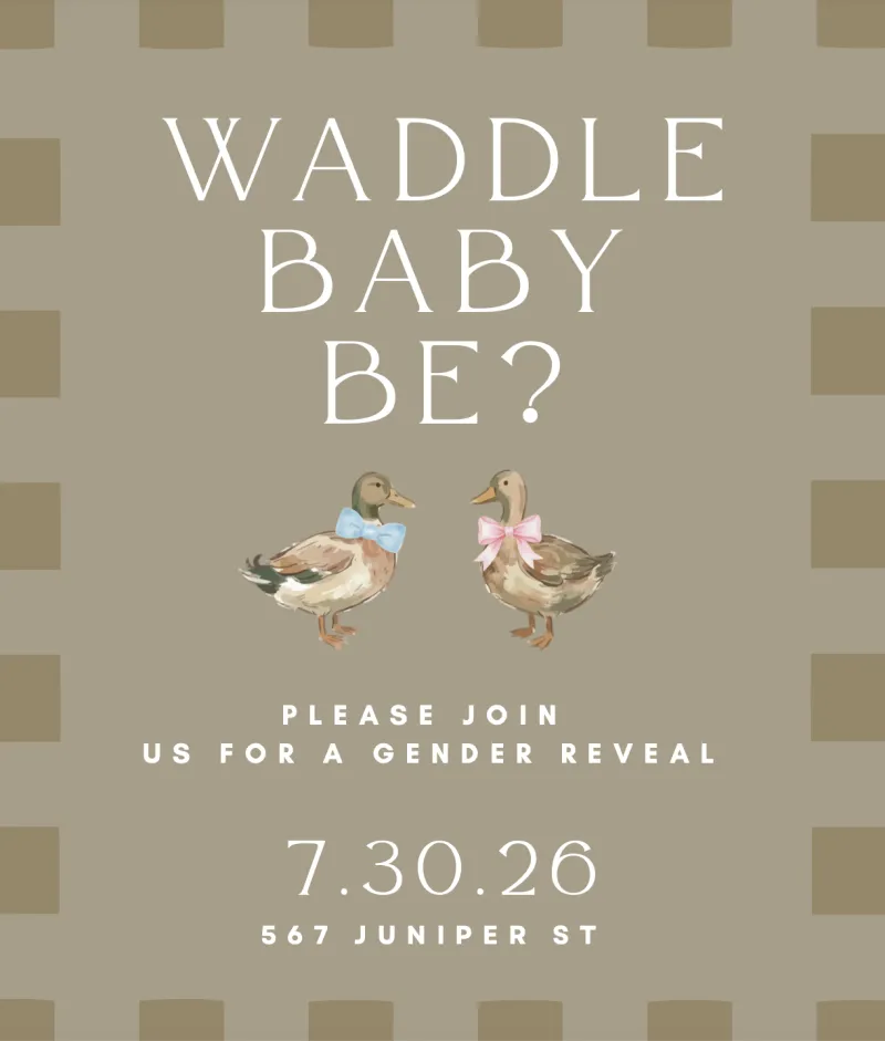 Duck Hunting Gender Reveal Invite