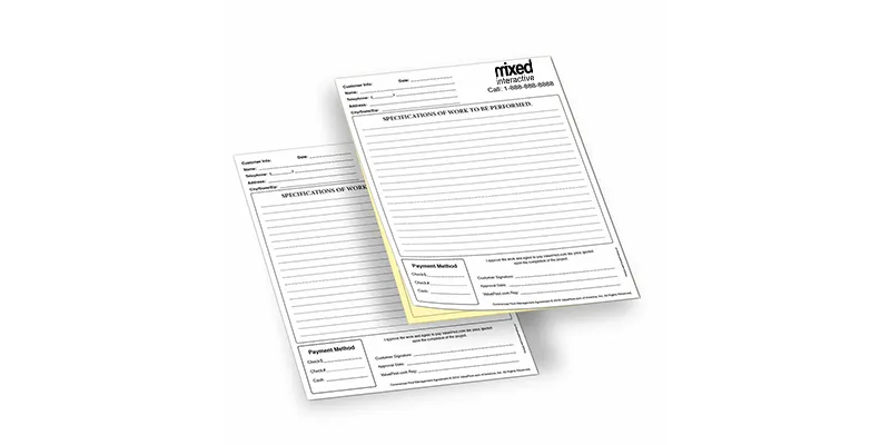 1 Color Invoice NCR Paper 5.5x8.5 (500 Pack)