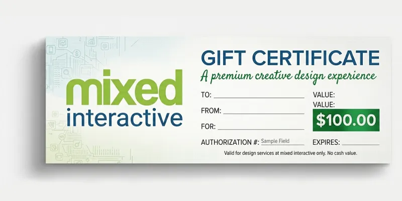 Full Color Gift Certificates (100 Pack)