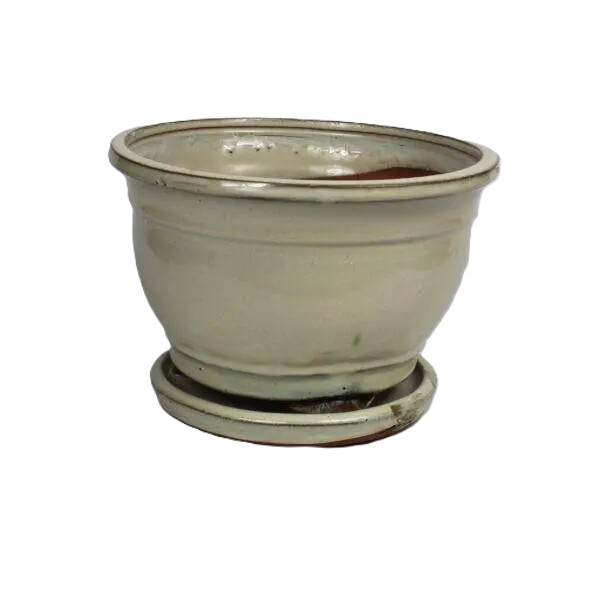 9" Cascading Bonsai Pot w/ Attached saucer