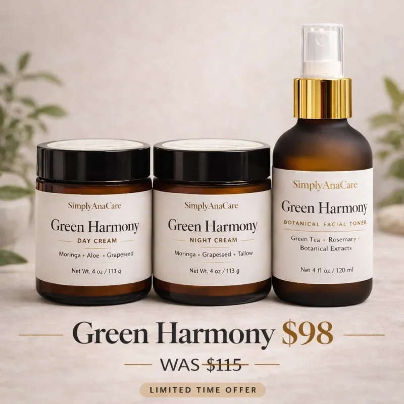 Green Harmony Botanical Skincare Set – Day & Night Cream + Facial Toner