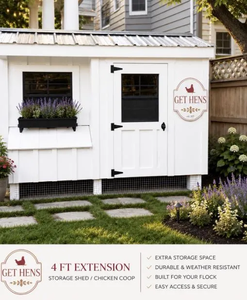 4-Foot Coop Extension Shed