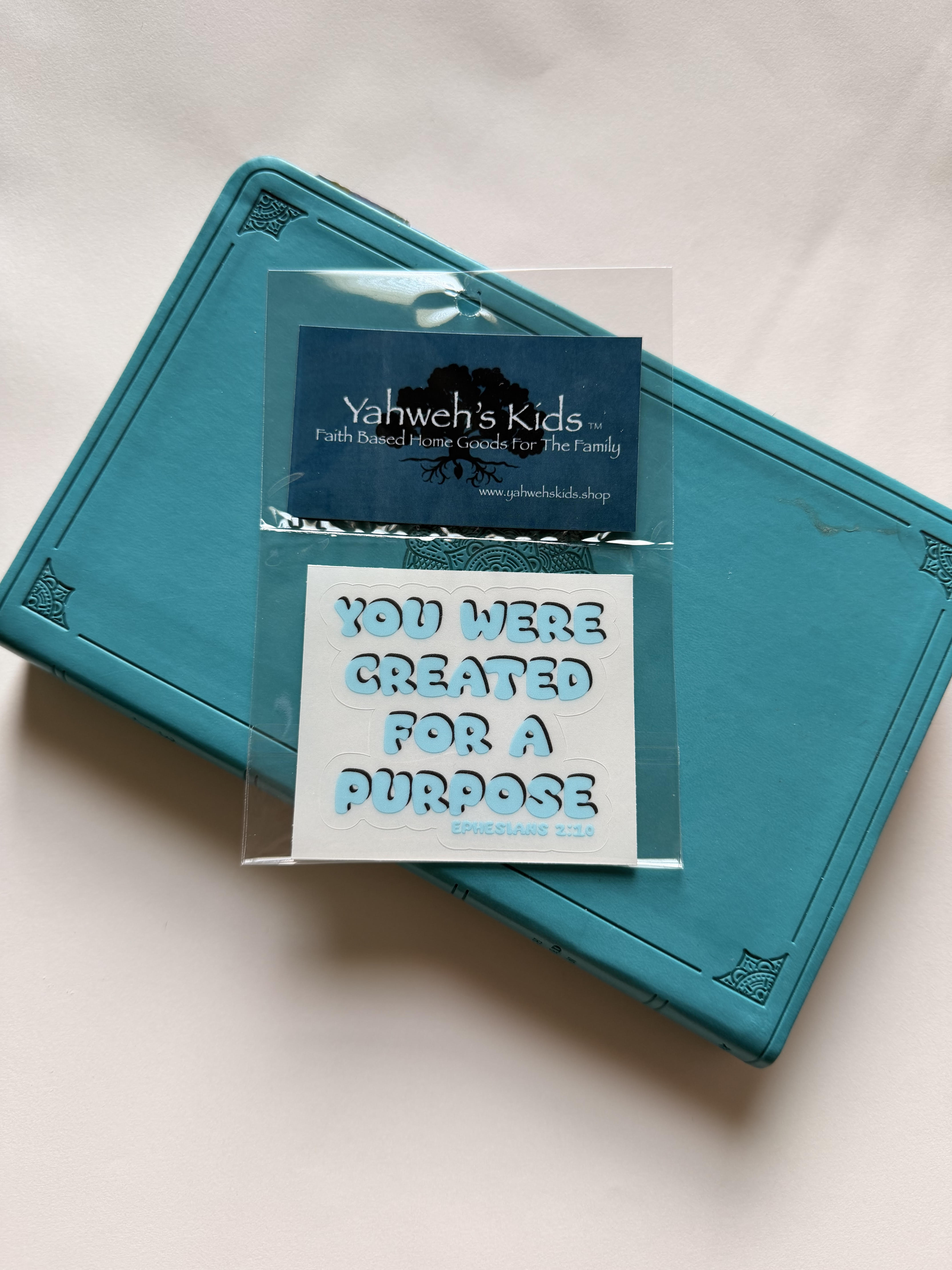 Yahweh's Kids™ "You Were Created For A Purpose" Mirror Sticker