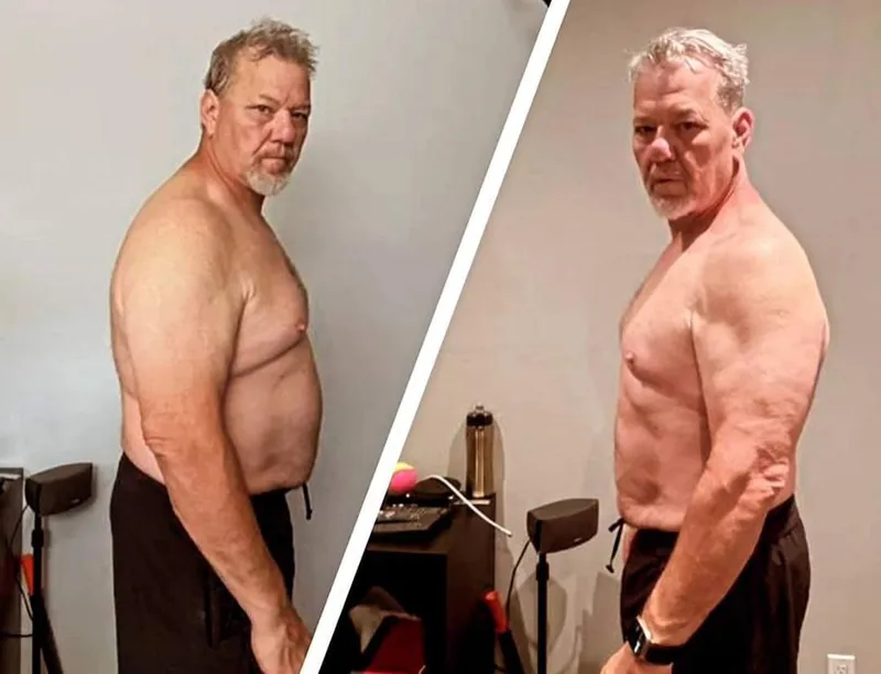 Walter, 62, before and after coaching