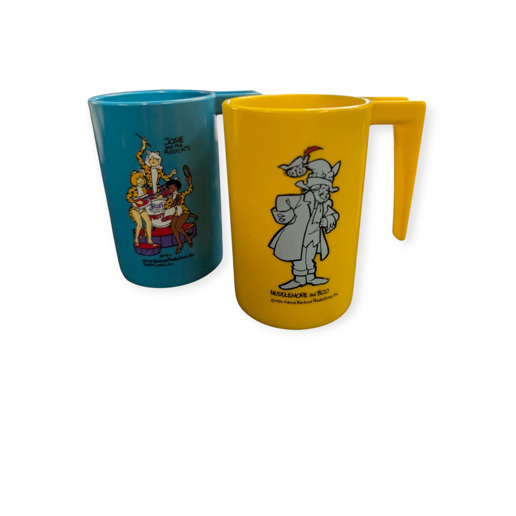 1971 Hanna-Barbera Plastic Character Mugs, Set of 2