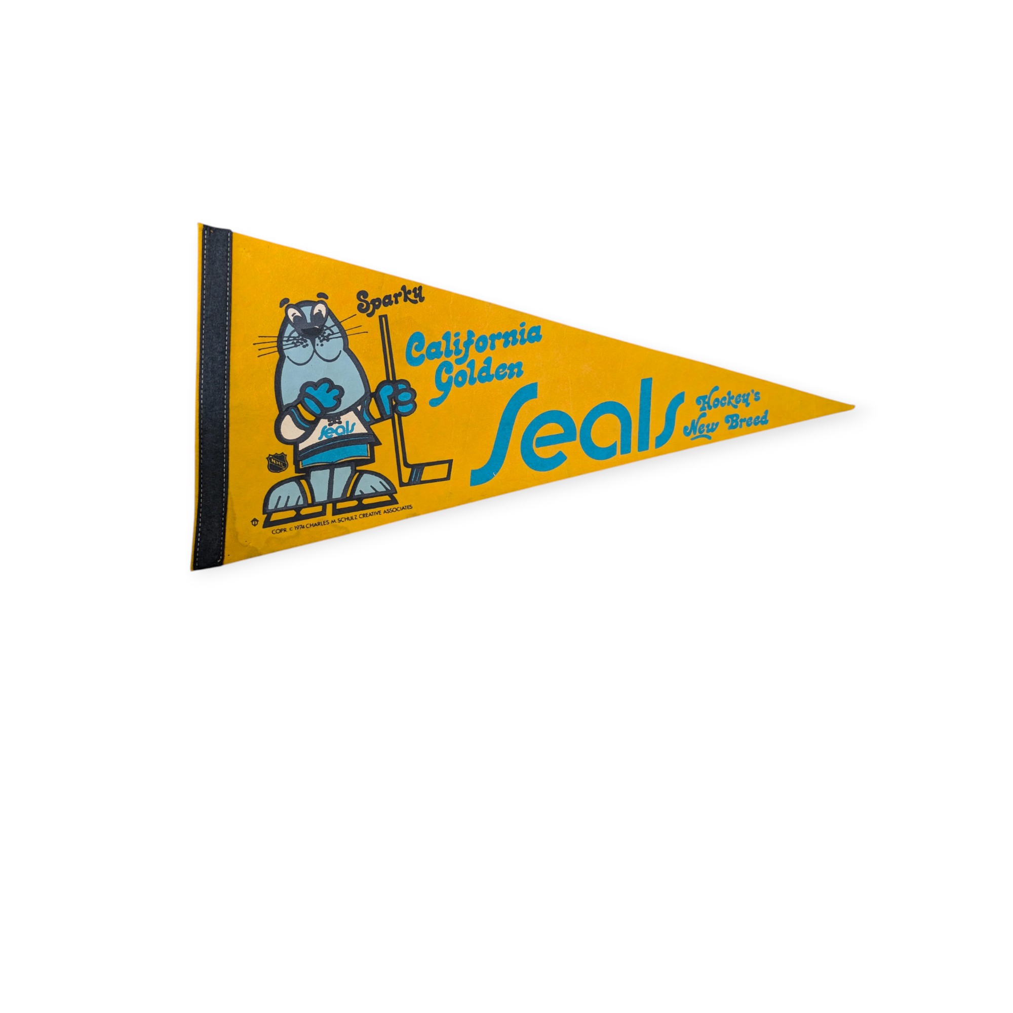 1974 Charles M. Schulz California Golden Seals Felt Pennant