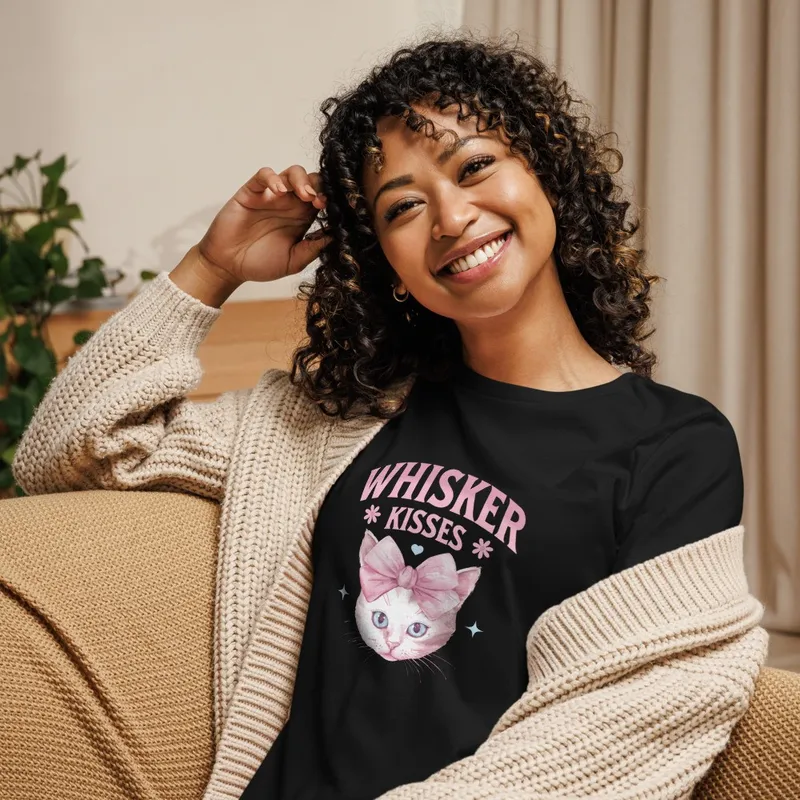 Women's Relaxed T-Shirt: Whisker Kisses II