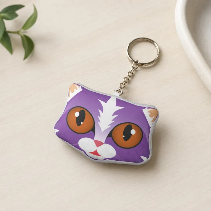 Bubba the Purple Cat 10-Year Anniversary Mini Plush Keychain