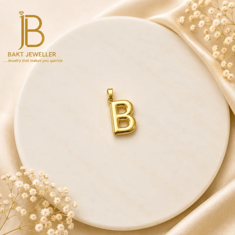 18k Gold B Letter Pendant 2.0g 